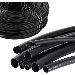 Black Wire Harness Tubing, Car Unshrinkable Insulation Cord Sleeve for Wire Shielding Sheathing Organizer/Protection/Covering (1/4''(7MM) - 10FT(120INCH))