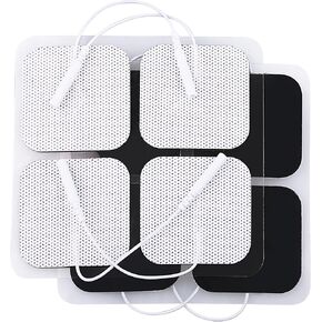 LotFancy TENS Unit Electrode Pads, 40PCS 2"x2" TENS Unit Pads for EMS Muscle Stimulator Electrotherapy, Self-Adhesive TENS Pads Replacement, Reusable and Latex-Free
