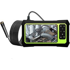 Hrvzdvw Endoscope Camera with Light,4.3 "IPS Screen, 1080p HD Serpentine Camera, 6 Led Lights, 16.4FT Semi-Rigid Rope Endoscope, Sewer Endoscope,Maintenance Tools,Gifts for Mechanics