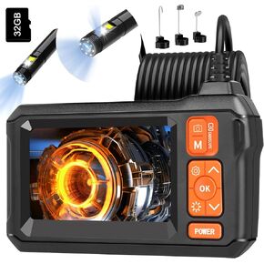 Daxiongmao Dual Lens Borescope, 4.3" Endoscope Camera with Light, IP67 Waterproof Endoscope, 1080 HD Inspection Camera, Borescope Camera with Light, 16.5ft Endoscope Camera, Gadgets for Men
