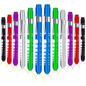 Penlight for Nurse Pen Light Led Reusable Pen Light with Pupil Gauge Nurses Pin Light for Torch Medical Students Doctors Daily Use with Pocket Clip Nurse and Doctor Gifts(6 Pieces,Basic Colors)