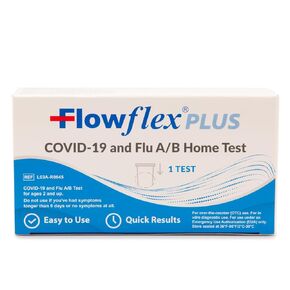 Flowflex® Plus COVID-19 and Flu A/B Home Test - (1 Package, 5 Tests) Flu A&B 3-in-1 Antigen Rapid Test, Results in 15 Minutes, FDA Authorized. Non-invasive Nasal Swab, Easy to Use with No Discomfort