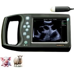 Veterinary Ultrasound Machine Lightweight, Portable Design with 5.7 Inch LCD Screen, 3.5MHz High Frequency Mechanical Probe for Pregnant Pigs, Sheep and Goats Only