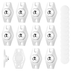 TIESOME 12 PCS Self Adhesive Mini Caster Wheels, Small Caster Wheels 360°Rotation Universal Appliance Wheels Ball Appliance Sliders for Kitchen Appliances on The Counter Small Furniture (White)
