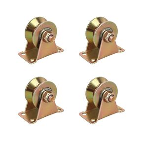 2" V-Groove Wheel, Steel Sliding Gate Wheels Heavy Duty Rigid Roller for Inverted V-Track,Inverted Track,Rolling Gate,Industrial Machines Rail, Each Loading Capacity 650 lbs（4pack）