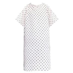Linteum Textile Supply Cotton Blended Unisex Hospital Gowns, Patient Gowns with Back Ties for Men and Women, Comfortably Fits Sizes upto 2XL