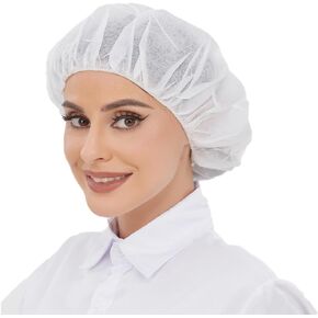 Hair Nets Disposable Bouffant Caps for Food Service Beauty Home Cleaning Extra Large White and Black