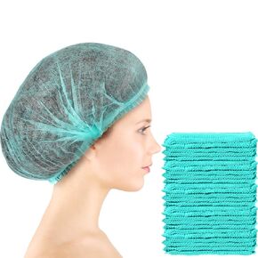 100 Pcs Disposable Nonwoven Bouffant Caps 21 Inch Hair Net Elastic Cap Hair Cover Hats for Beauty Salon Hospital Spa Catering Dust-free Workspace(Pink)