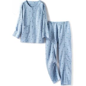 Women's Bedridden Clothing,Tear Away Suit,Fully Open Design Warm Hospital Gown,Hospital Suit for Home Care