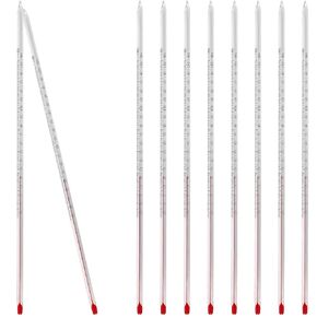 10 Pcs General Purpose Lab Thermometer 12 Inch Total Immersion Glass Liquid Thermometer -20 to 150℃ Liquid in Glass Thermometer for Laboratories, Universities, Food and Beverage Processing