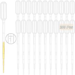 moveland 200PCS 3ml Disposable Plastic Transfer Pipettes, Calibrated Dropper Suitable for Science Laboratory, DIY Art