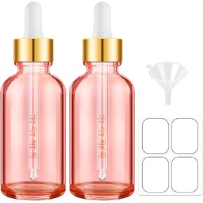 Bumobum Dropper Bottle 1 oz, 2 pack Amber Glass Eye Dropper Bottles with Labels and Funnel, Tincture Bottle with Measured Dropper - Leakproof Essential Oils Bottles for Health, Personal Care & Beauty in Saudi Arabia