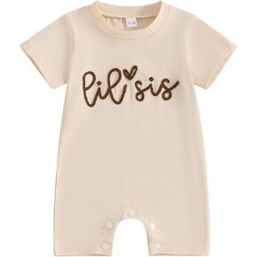 YINGISFITM Little Brother Little Sister Newborn Outfit Long Sleeve Sweatshirt Romper Infant Jumpsuit Fall Baby Girl Clothes in Kuwait