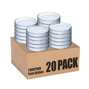 20 Packs Sterile Plastic Petri Dishes with lid Thickened Version, 90mm Dia x 15mm Deep Clear 3 Vents for Lab Analysis, School Science Experiment, Plant and Seed Culture Cell-Culture Dish