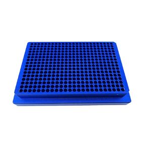 Aluminum Cooling Block 384 Wells for 0.1ml PCR Plate, Strips & Tubes - Lab Cooling Rack, Quick Sample Cooling for PCR Testing, Fits Water Baths, Ice, Dry Ice, Pack of 1
