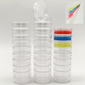 Petri Dish with lid, 35 mm Diameter x 6 mm Depth Plastic Petri Dish, Suitable for School Experimental Projects, Laboratory Supplies, Theme Parties, etc. Highly Transparent Petri Dishes, 30-Piece Pack