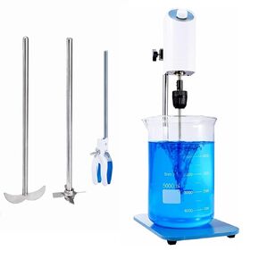 Electric Overhead Stirrer Mixer 10L, Lab Mixer Stirrer 100-2000RPM, Overhead Stirrer with Stand and 2 Stirring Rods for Laboratory School Home