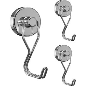 Tohoer Magnetic Hooks, Neodymium Magnets Hook Heavy Duty 30LBS with Rust Proof for Fridge, Refrigerator, Oven, Grill, BBQ, Key, Tools Holder, Kitchen, Outdoor, Hanging Wreaths, Utensil Hangers