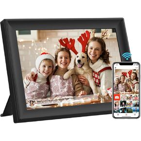 32GB 10.1 Inch WiFi Digital Picture Frame with 1280x800 HD IPS Touch Screen, Send Photo or Videos via App or Email,Support USB Drive/SD Card Extend Storage,Auto-Rotate,Wall Mountable