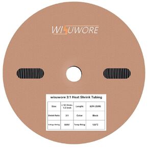 82 Feet Wisuwore 3:1 Heat Shrink Tubing with Adhesive Lining - Eco-Friendly, Flame Retardant Industrial-Grade Cable Sleeving - 2 Inch (50mm) for Wire Protection