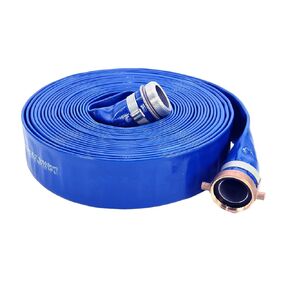 1147-2000-50 PVC Discharge Hose Assembly, Blue, 2" Male X Female NPSM, 65 psi Max Pressure, 50' Length, 2" ID