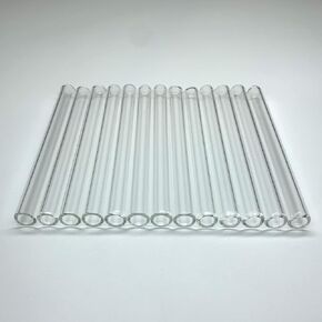 Glass Tubes 12 Piece, Reusable Glass Straws 4 Inch Long, OD 10 mm, Thickness 1.5 mm, Industrial Borosilicate Glass Tubing for Short Cup (10mm-4IN-Clear)