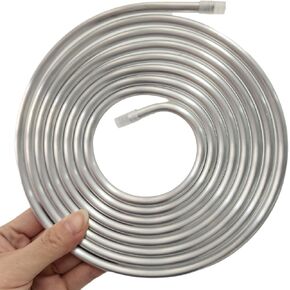 Aluminum Tubing, 1/4 Inch OD, 0.04 Inch Wall, 10 FT Coil, Bendable & Flexible, Corrosion-Resistant, High-Temp Tolerant, Ideal for Fuel Line, Gas Line, Refrigeration and Automotive Uses