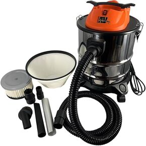 Pellethead Ash Vault Pro Ash Vacuum - 5-Gallon - 10-Amp Power - Heat Resistant Dual Filtration System - 10' Power Cord - 7' Metal Lined Hose - Hose Tool Attachments - 5 Year Warranty