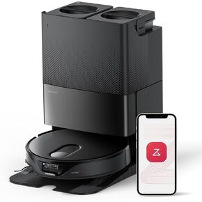 roborock Qrevo Slim Robot Vacuum and Mop Combo, 8.2cm Ultra-Slim, 3D Sensing Tech, Advanced Obstacle Recognition, 11,000Pa Suction, FlexiArm Side Brush & Mop, Auto Mop Washing & Drying, Self-Emptying