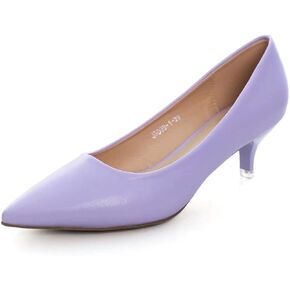 Stunner Women's Classic Fashion Pointed Toe Low Heel Dress Pumps Shoes Purple 38(7) 2