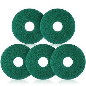 5 Pcs 12" Green Cleaning Orbiter Pads Floor Buffer Pads Commercial Floor Scrubber Pads Floor Maintenance Pads Hardwood Floor Polisher Cleaning and Stripping Pads for Orbiter Floor Machine