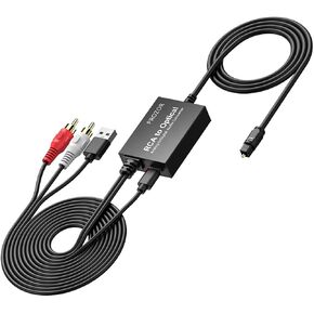 PROZOR 3.5mm to SPDIF Converter Analog to Digital Audio Cable ADC Adapter for Enhanced Sound Toslink Optical Output 3.5mm to Optical Cable for Gaming Consoles Computers and Projectors etc