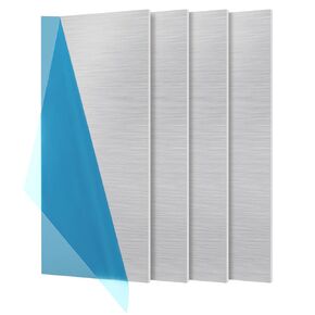 DAJAVE 4 Pack 6061 Aluminum Sheet Metal 6x12x 5/64(0.08") Inch, Flat Plain Thin Aluminum Plate Covered with Protective Film, Finely Polished and Deburred, Aluminum Metal Plate for Crafting, Industry