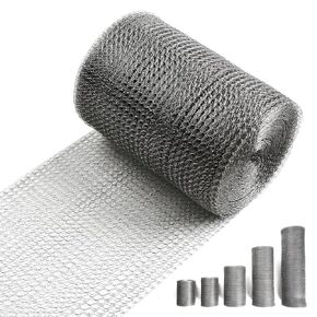 5" X 30 ft 304 Stainless Steel Mesh, Wire Mesh for Plants, Hole Fill Fabric Gap Blocker, Double Layer Metal Mesh Roll, Flexible Stretchy for Garden House and DIY (A-5" X 30 ft)