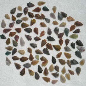 Set Of 100 Arrowheads Agate New Replica 1/2" - 1 1/2" L