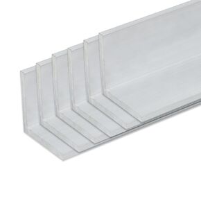 Xadnitu 6 Pieces 1" x 1" x 1/8" Aluminum Angle 6061, Angled Aluminum Extrusion for DIY, Home Improvement and Construction, 12" Length