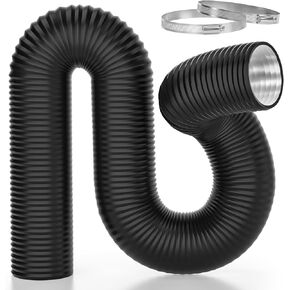 8 Inch 8 Feet Dryer Vent Hose, Aluminum Flexible Duct with 2 Duct Clamps, 4 Layer Protection Heavy-Duty Dryer Hose for Heating Cooling Ventilation and Exhaust