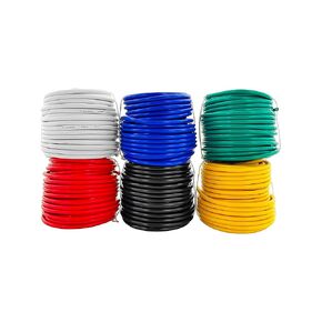 GS Power 100% Copper 14 AWG (American Wire Gauge) Automotive Primary Wire 6 Roll Color Combo (50 Feet Roll, 300 FT Total) for 12V Car Audio Video Trailer Harness Wiring (Also in 16 & 18 GA Combo)