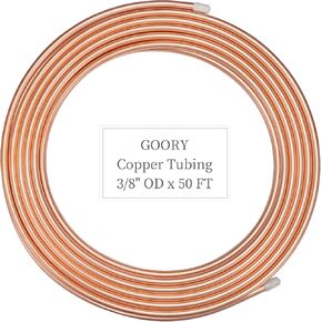 GOORY Copper Tubing 1/4" OD x 0.195" ID x 10 Ft - 99.9% C12200 Pure ACR Tube - ASTM B280 Refrigeration T2 Copper Tube Soft Coil - Round Seamless Tubing for Refrigerator HVAC System Industry DIY