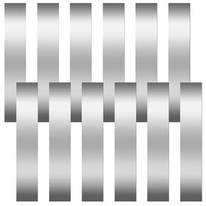 12 Pieces 304 Stainless Steel Strips, Stainless Steel Shim Stock Assortment, 1" Width x 6" Length, 0.001", 0.0015", 0.002", 0.003", 0.004", 0.005" Thickness Metal Shims