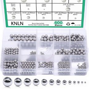 KNLN/600PCS 12 Size Bicycle Bearing Balls Stainless Steel Precision Steel Balls Stainless Steel Assorted Loose Kit 1mm,2mm,5mm,5.5mm,6mm,7mm,8mm,1/4" 7/32" 3/16" 5/32" 1/8" 3/32" N-036-600PCS