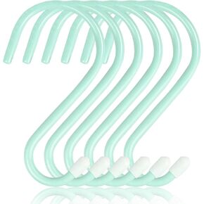 4 Inch 12 Pack S Hooks for Hanging Heavy Duty, Large S Hooks,Rubber Coated Plants Hooks for Hanging, Black Non Slip Metal S Hooks for Closet,Garden, Jeans Plants Jewelry Pot Pan Cups Towels