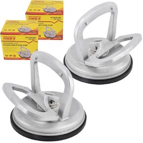 ASDFGHT Glass Suction Cup lifter, Tile Suction Cup Lifter, Glass Suction Cup Heavy Duty Aluminum, for Lifting Moving Glass, Tiles, Mirror, Granite, Fix Gap Laminate Floors (2Pack)
