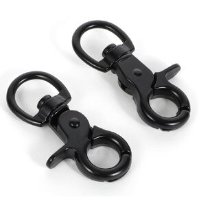 2pcs Swivel Snap Hooks 60mm Zinc Alloy Black Swivel Snap Hooks Swivel Lobster Claw Clasps Metal Keychain Rings Door Lock Heavy Duty Lanyard Clips Hardware for Crafts, Jewelry DIY