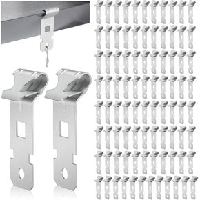 Blulu 100 Pcs Purlin Clips for Angled Flanges 1/8"-1/4" Thick, Steel Hanging Clamp for Suspending Grid Wire and Jack Chain from Bar Joists and Purlins