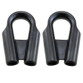 2PCS 12mm Tube ID Black Stainless Steel Tubular Ferrule Tubular Thimbles for 3/8 Inch or 1/2 Inch Wire Rope and Rope Accessory