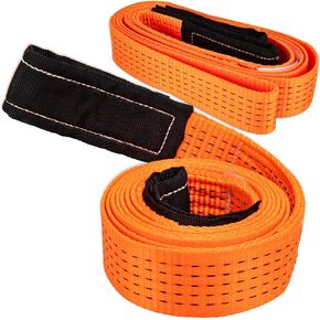 2 Pcs 2" x10FT Heavy Duty Nylon Lifting Sling Strap, 15000lb Capacity Super Sturdy Flat Eye Rigging Strap for Hoist, Towing, Moving, Tree Saver Recovery, and Winch