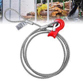 Single Leg Wire Rope Sling, 1.6T Vertical Rated Capacity 10FT, 3/8" Flemish Eye Loop Sliding Choker with Heavy Duty Thimble, Heavy Duty Rigging Cable for Lifting Towing Pulling