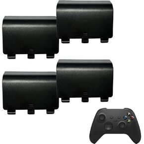 4 Pack Battery Back Cover for Xbox Series X Controller, Battery Cover Door Compatible with Xbox Series S Controller, Battery Back Shell Repair Part Compatible with Xbox Series X/Series S Controller (Black&White)