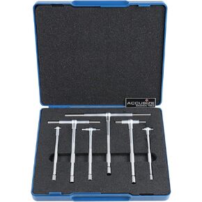 Accusize Industrial Tools Premium 5/16'' - 6", 6ps/Set Telescoping Gage Set, Satin Chrome Finished, 3602-5018